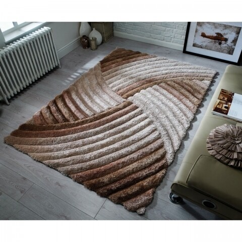 Covor Verge Furrow Natural, Flair Rugs, 160 x 230 cm, 100% poliester, maro /100