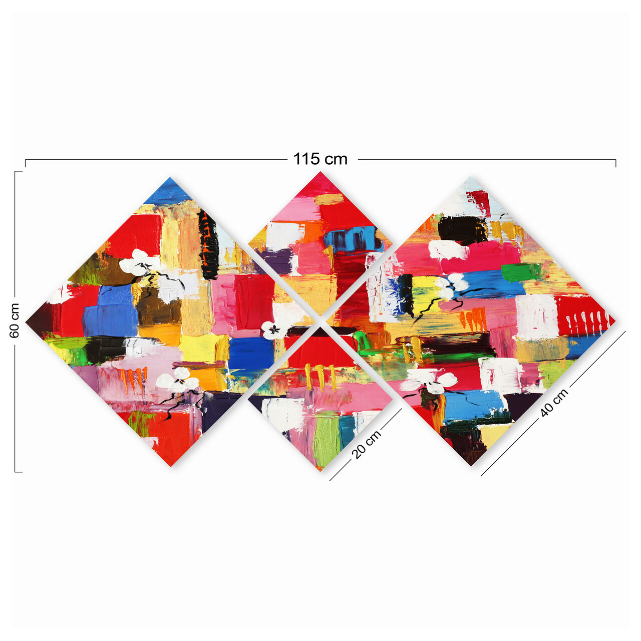 Set 4 tablouri decorative, 4MDF2956111, MDF, Imprimat UV, Multicolor