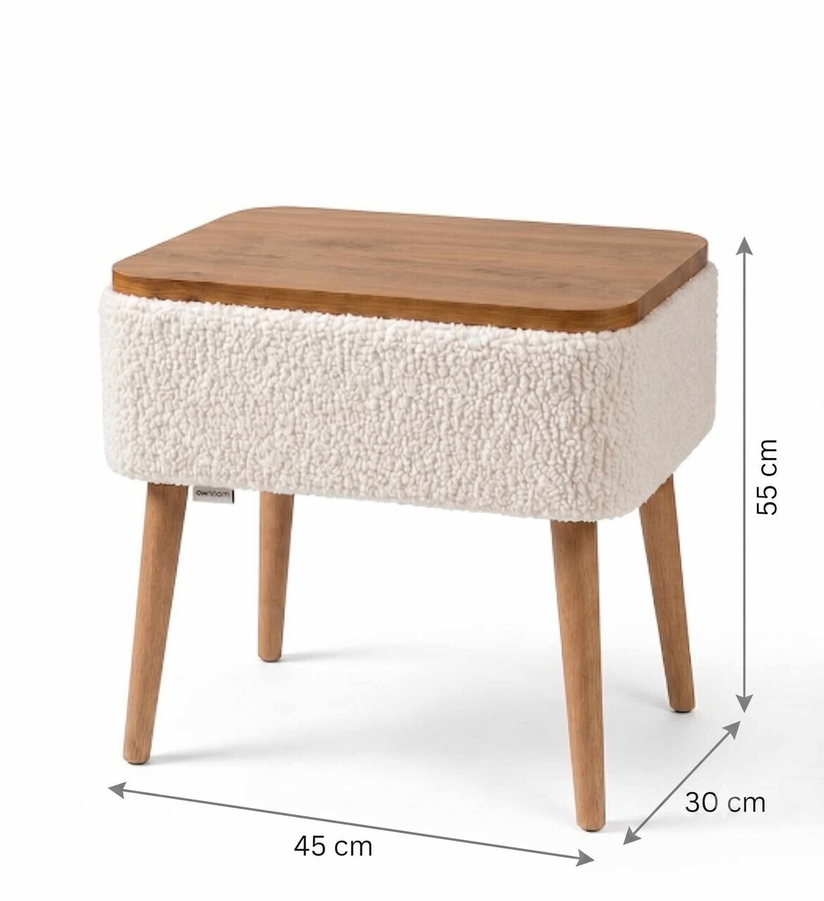Noptiera, Hanah Home, Nova, 45x55x30 cm, Alb — imaginea 3