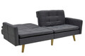 Canapea extensibila 3 locuri Flexible, Pakoworld, 198x87x76 cm, textil, gri inchis