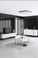 Consola, Bexley, Luxe, 160x35x80 cm, PAL, Alb/Auriu
