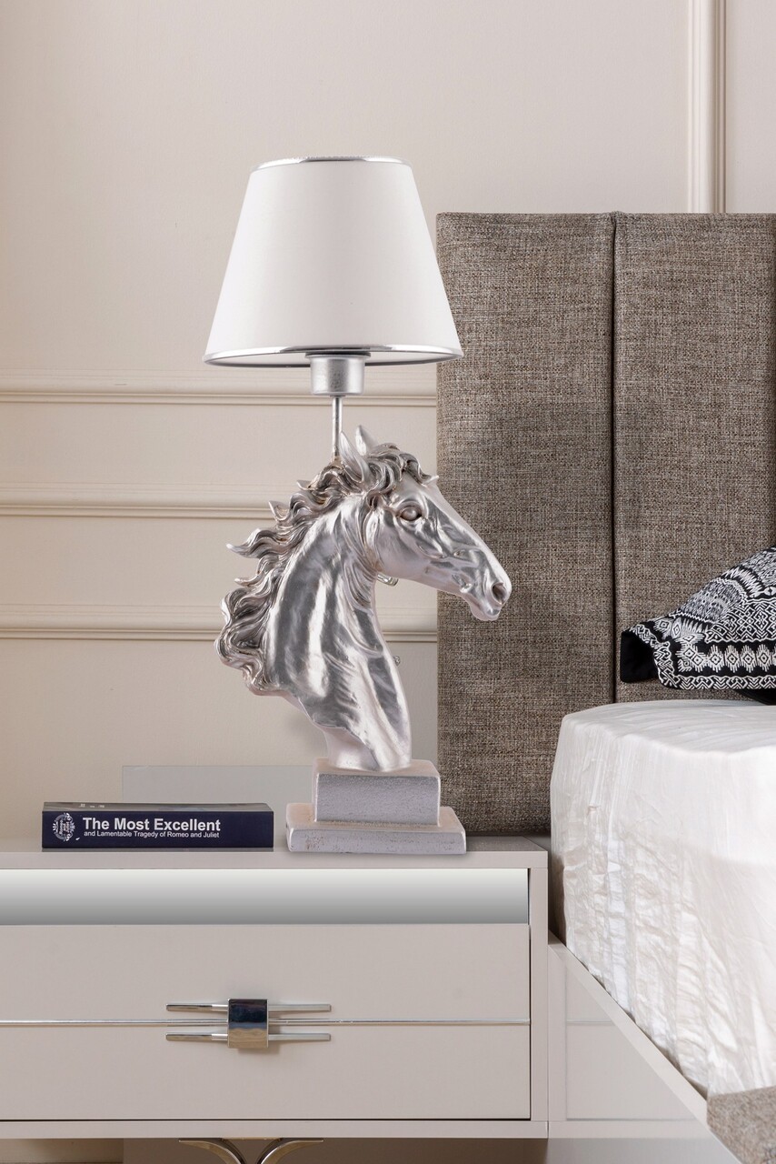 Lampa de masa L'essentiel Maison 390FLH2241 Alb / Argintiu