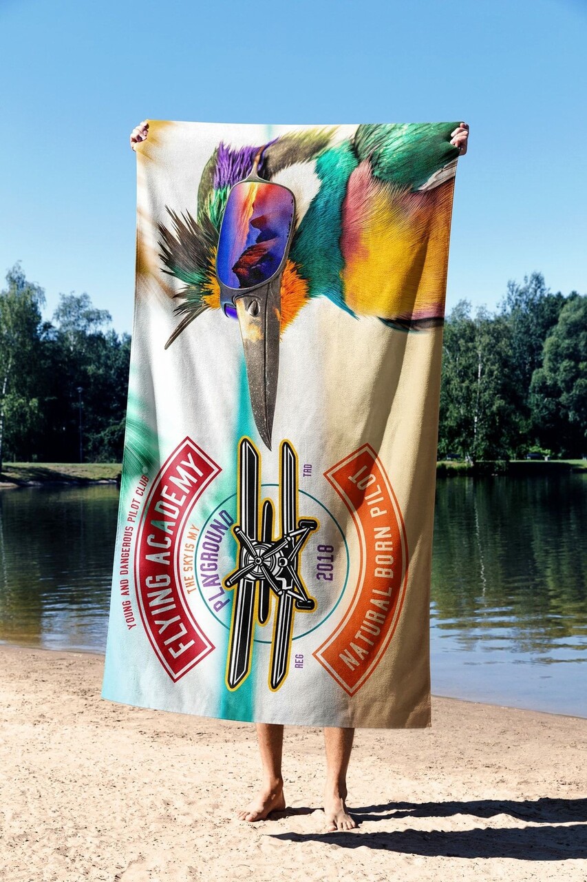 Prosop de plaja, Astacura, Flying Academi 70, 70x130 cm, Poliester/Poliamida, Multicolor - 1 | YEO
