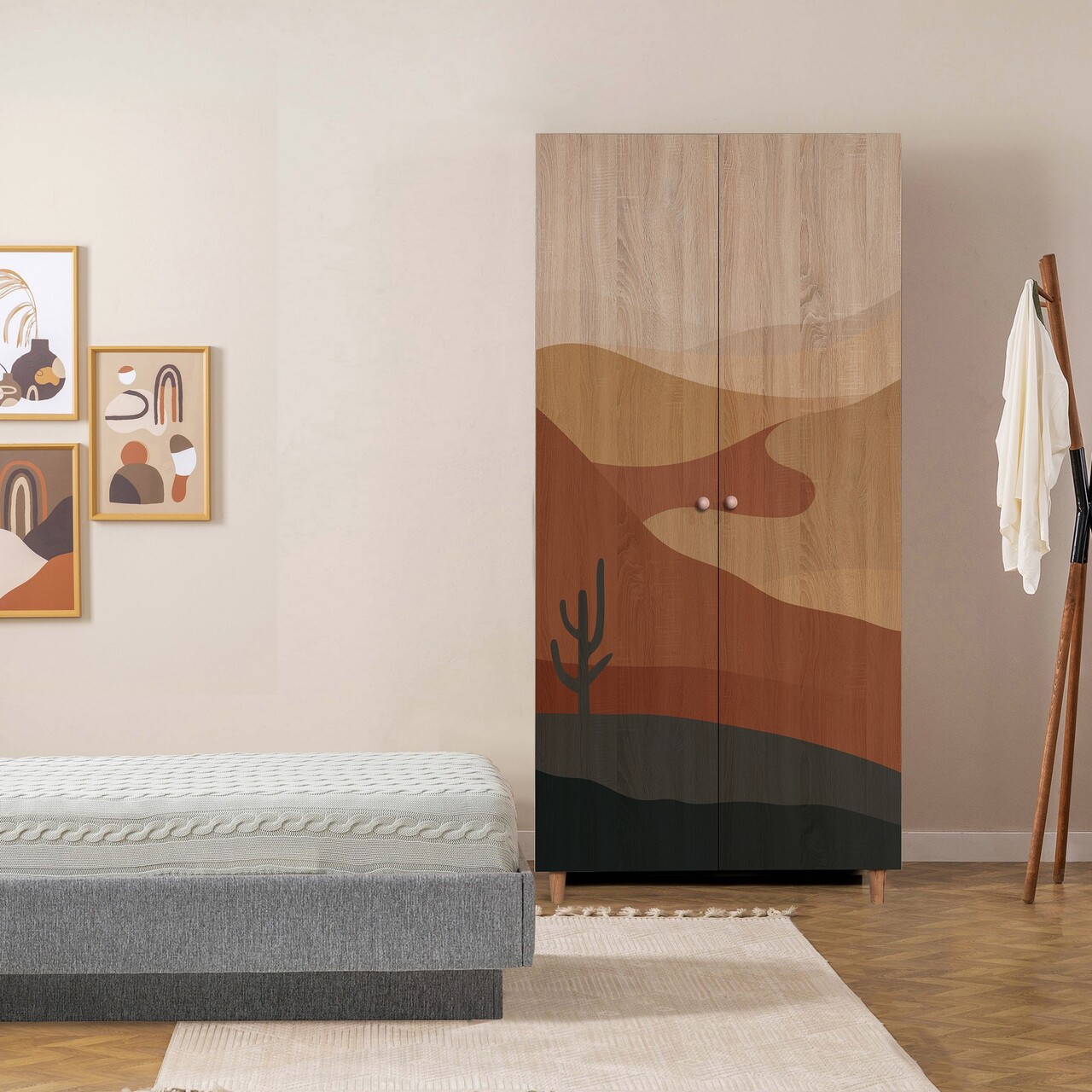 Dulap pentru haine, Vella, Lidya 2 -905, 90x192x52 cm, PAL, Sonomo - 1 | YEO