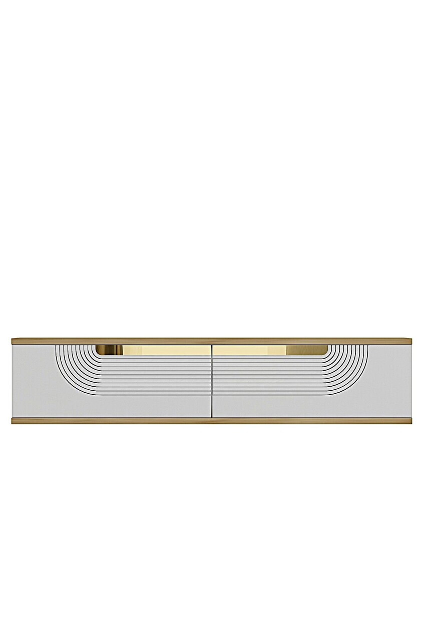 Dulap, Hanah Home, Meyra 120, 120x25.5x29.6 cm, Stejar Safir / Alb / Auriu — imaginea 5