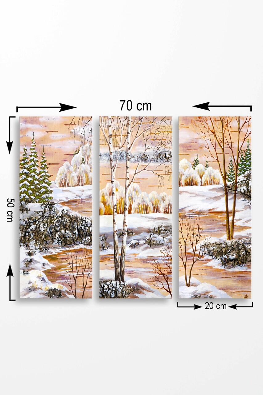 Set 3 tablouri decorative, MDF0061, 20 x 50 cm, 3 piese, Multicolor - view 2