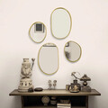 Set 4 oglinzi decorative Klelia, Pakoworld, 60x96.5 cm, sticla/metal/MDF, auriu