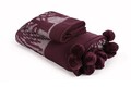 Set patura si perna Single Tricot 130x170 cm, 45x45 cm, Ponpon Tree - Claret Red, Evlen Home - Bedroom, Acril