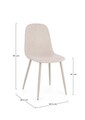 Scaun Irelia, Bizzotto, 52.5x42.5x90 cm, otel/poliester, bej/grej