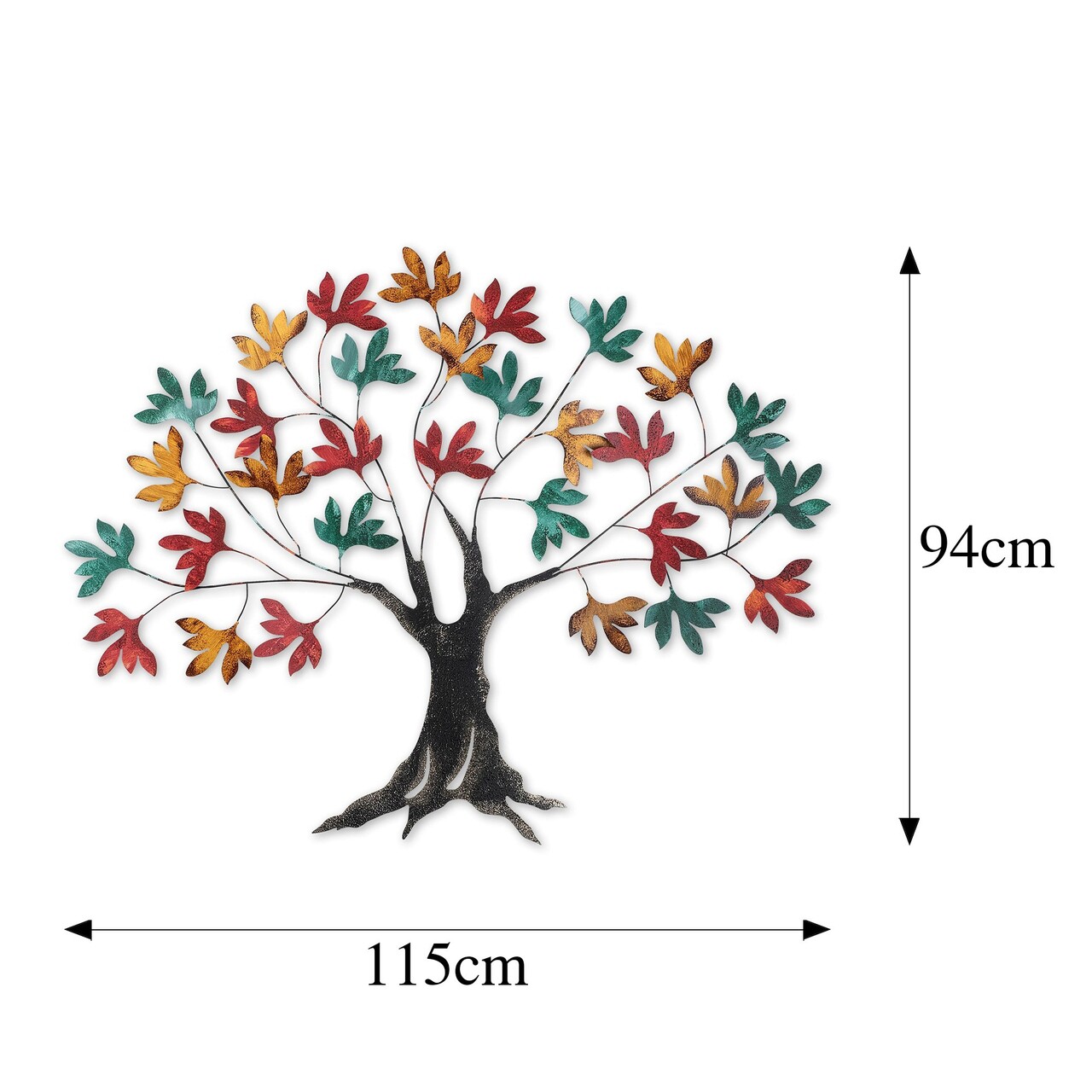 Decoratiune de perete, Yggdrasil, Metal, Dimensiune: 115 x 94 x 4 cm, Multicolor