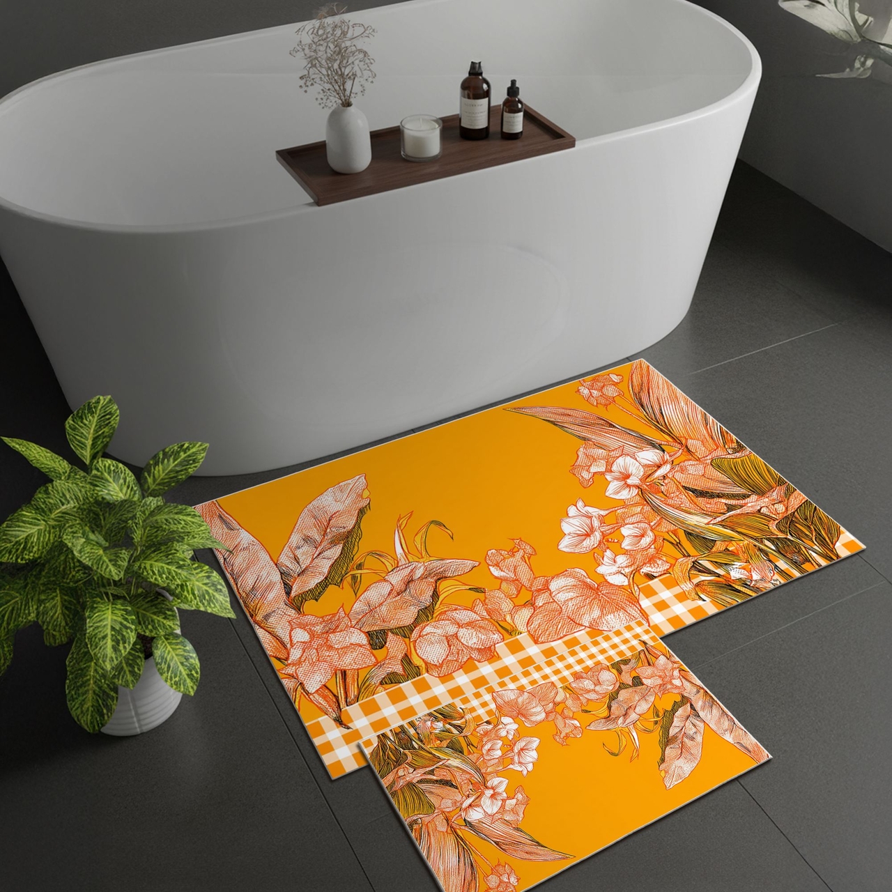 Set covorase de baie, L'essentiel Maison, Asr13, Galben - view 2