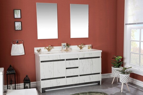 Set mobilier de baie (3 piese), jussara, edisto 60, alb negru