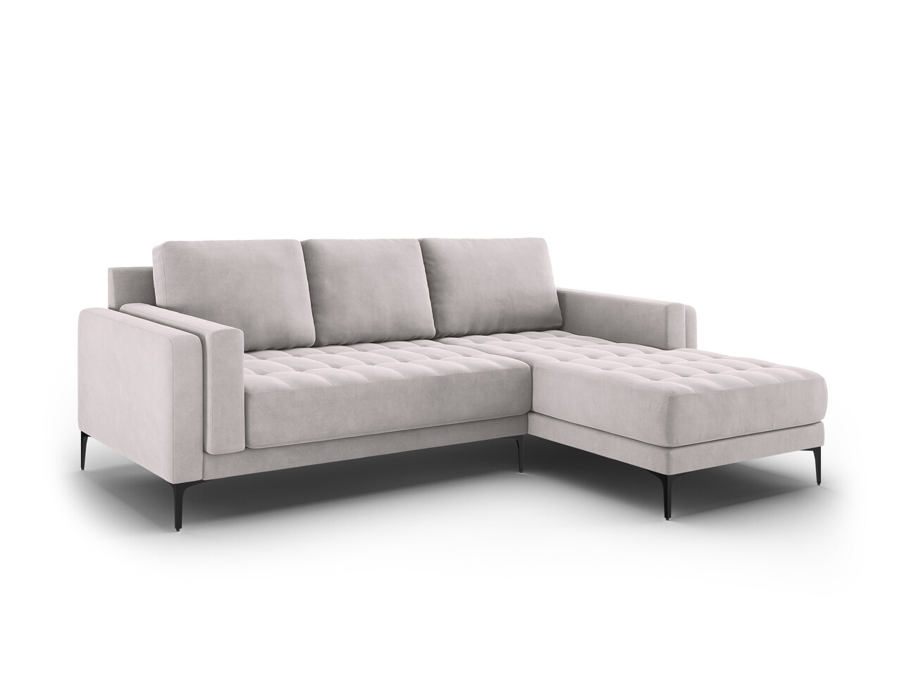 Coltar Dreapta, Orrino, Mazzini Sofas, 4 Locuri, 242x164x82 Cm, Catifea, Argintiu