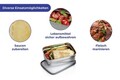 Set 3 cutii pentru pranz Maximex, Lunch, 13.5x9.5x4 cm, inox/polipropilena, argintiu mat/transparent