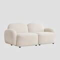 Canapea modulara 2 locuri Helmi, Homla, 184x87x73 cm, MDF/metal/poliester, ecru