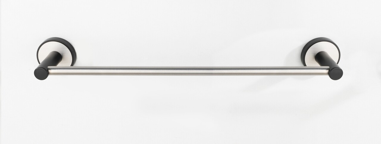 Suport prosoape de baie, Wenko, UV-Loc, Udine, 40.5 x 5 x 7 cm, inox, gri/negru - 1 | YEO