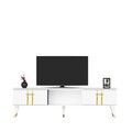 Comoda TV, Olivia, Asel, 150x44.6x29.6 cm, PAL , Alb/Auriu