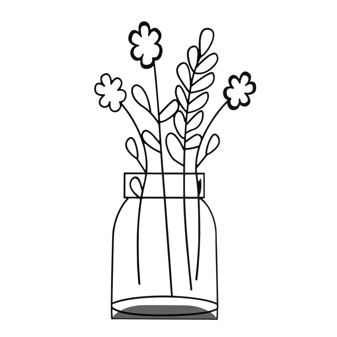 Decoratiune, Flowerpot, 30x53 cm, Metal, Negru - 1 | YEO