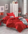 Lenjerie de pat dubla King (US) Fresh Color, Mijolnir, 3 piese, 260x220 cm, bumbac ranforce, rosu