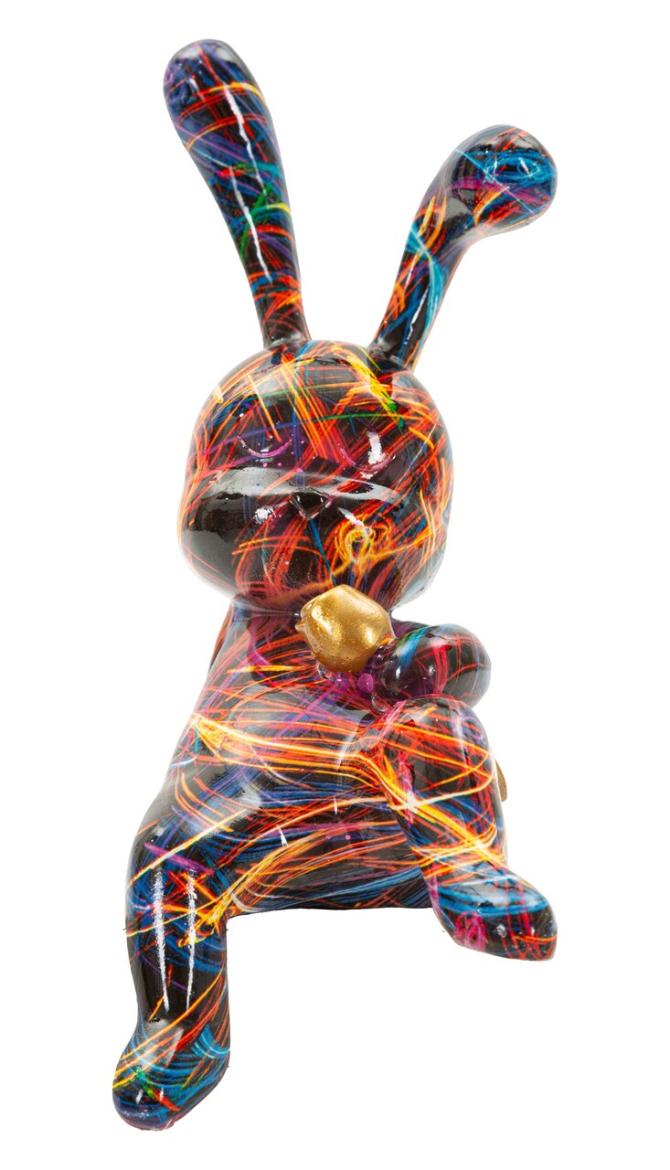 Decoratiune, Mauro Ferretti, Rabbit Psyco -B, 21.5x10x22 cm, polirasina, multicolor - imagine 6