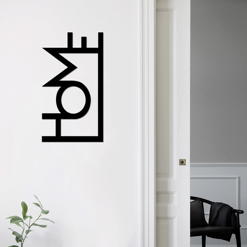 Decoratiune de perete, home, metal, dimensiune: 28 x 50 cm, negru