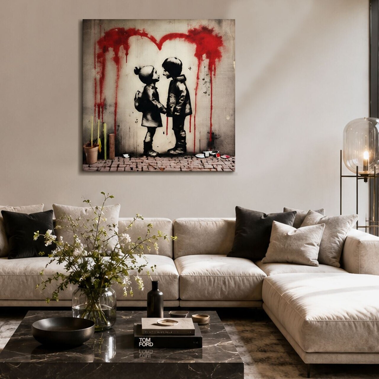 Tablou decorativ, KNV12076, Canvas, Lemn, Multicolor