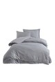 Lenjerie de pat pentru o persoana, Water Yollu Saten - Light Grey, EnLora Home, 70% bumbac/30% poliester