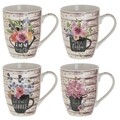 Set 4 cani Bouquet, InArt, 340 ml, portelan