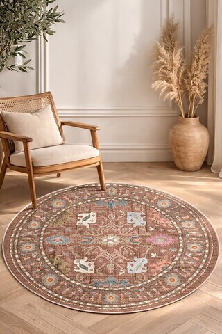Covor, CLR-7521-03, 120x120 cm, Poliester, Maro
