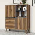 Dulap multifunctional, Hommy Craft, Pulse, 100x115x30 cm, Nuc / Albastru