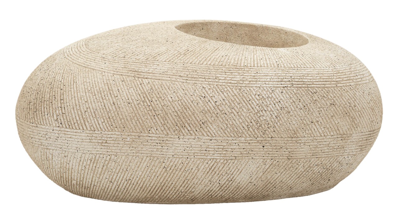Ghiveci, Mauro Ferretti, Stone, 78.5x56x33.5 cm, polirasina, gri - imagine 6