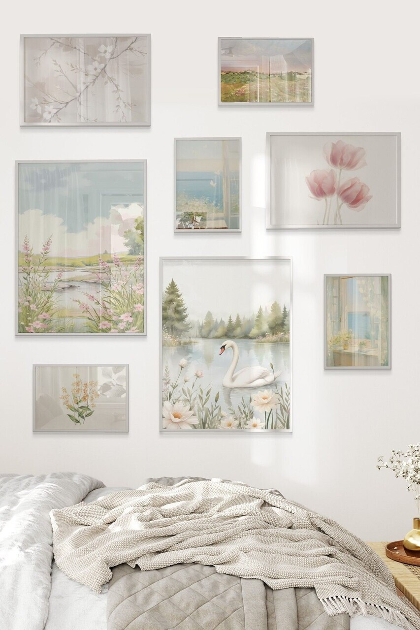 Tablou decorativ, Çgs-053-White-Byk, Lemn masiv, Față: 100% PVC STICLĂ, Multicolor - view 2