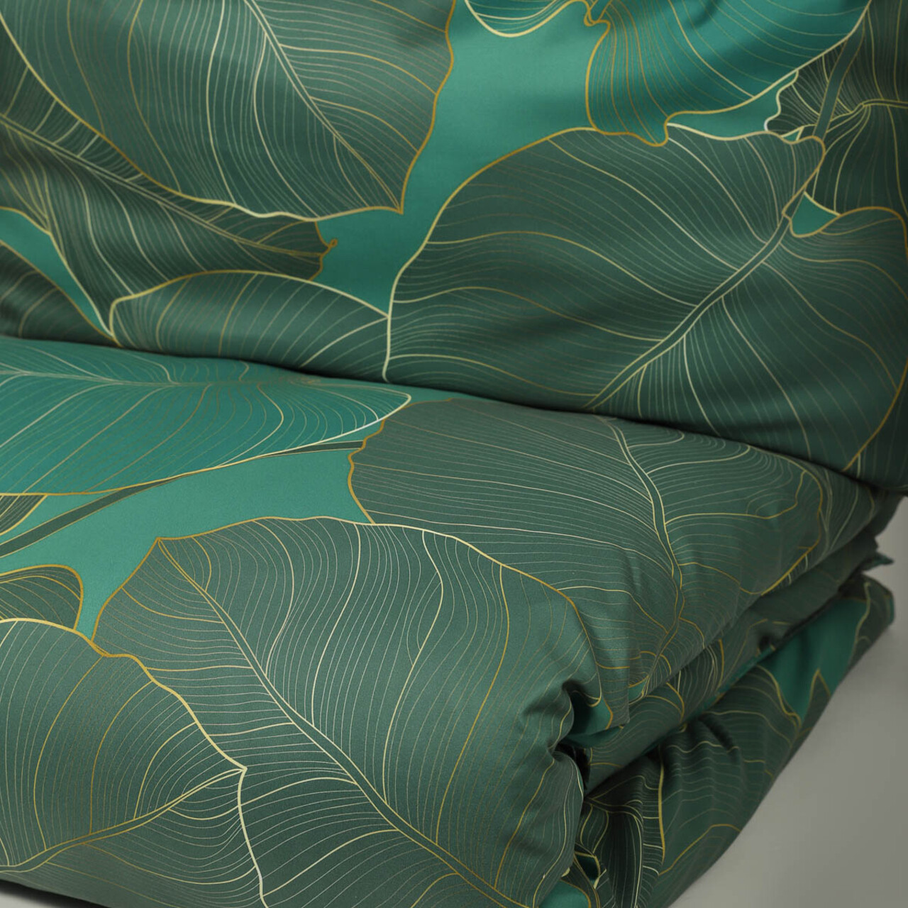 Lenjerie de pat dubla Gallo, Homla, 160x200 cm, 3 piese, microfibra din poliester, verde - view 3
