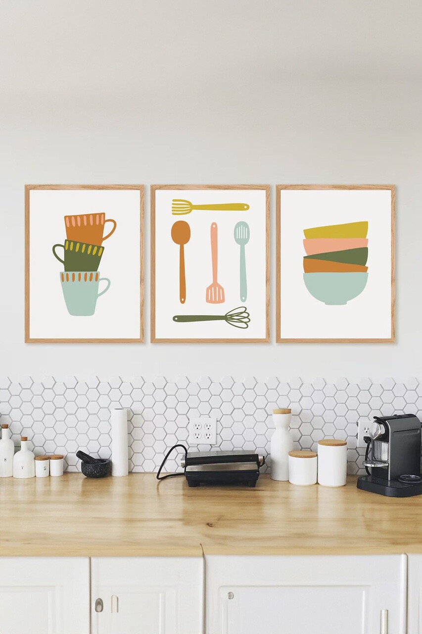 Set 3 tablouri decorative Artsycllct39 MDF Multicolor