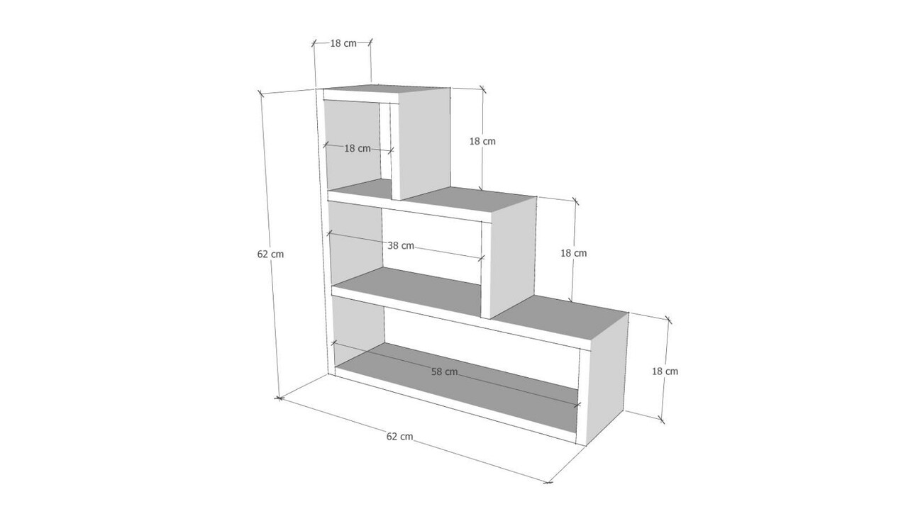 Raft de perete, Kalune Design, Piramit, 62x62x18 cm, Antracit - 2 | YEO
