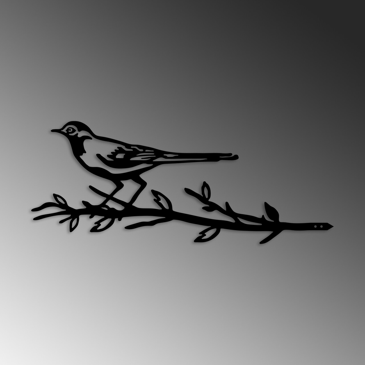 Obiect decorativ de grădină, Bird On The Branch 05, 50x20 cm, Negru - view 5