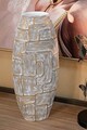 Vaza  Eclips Tower, Mauro Ferretti, 24x11.5x59.5 cm, polirasina, auriu/alb