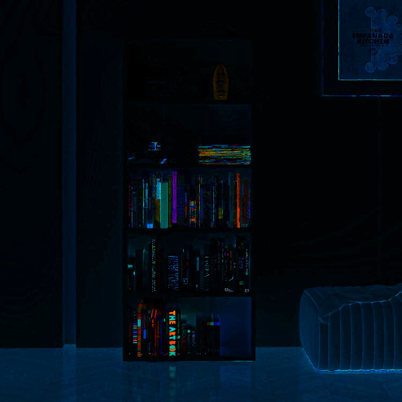 Corp biblioteca Hanah Home Adel 4 Shelf PAL Alb