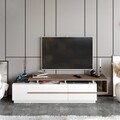Comoda TV, Decorotika, Pia, 180 x 46.4 x 38.9 cm, pal melaminat, nuc/alb