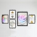 Set 5 tablouri decorative, SET_074, Lulu, 24x29 cm/34x44 cm, plastic