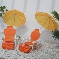 Set scaun cu parasolar si geanta frigorifica pentru copii, Kids Beach,  L.37 l.28 H.45, portocaliu