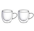 Set 2 cani termorezistente Doble, Ambition, 250 ml, sticla temperata, transparent