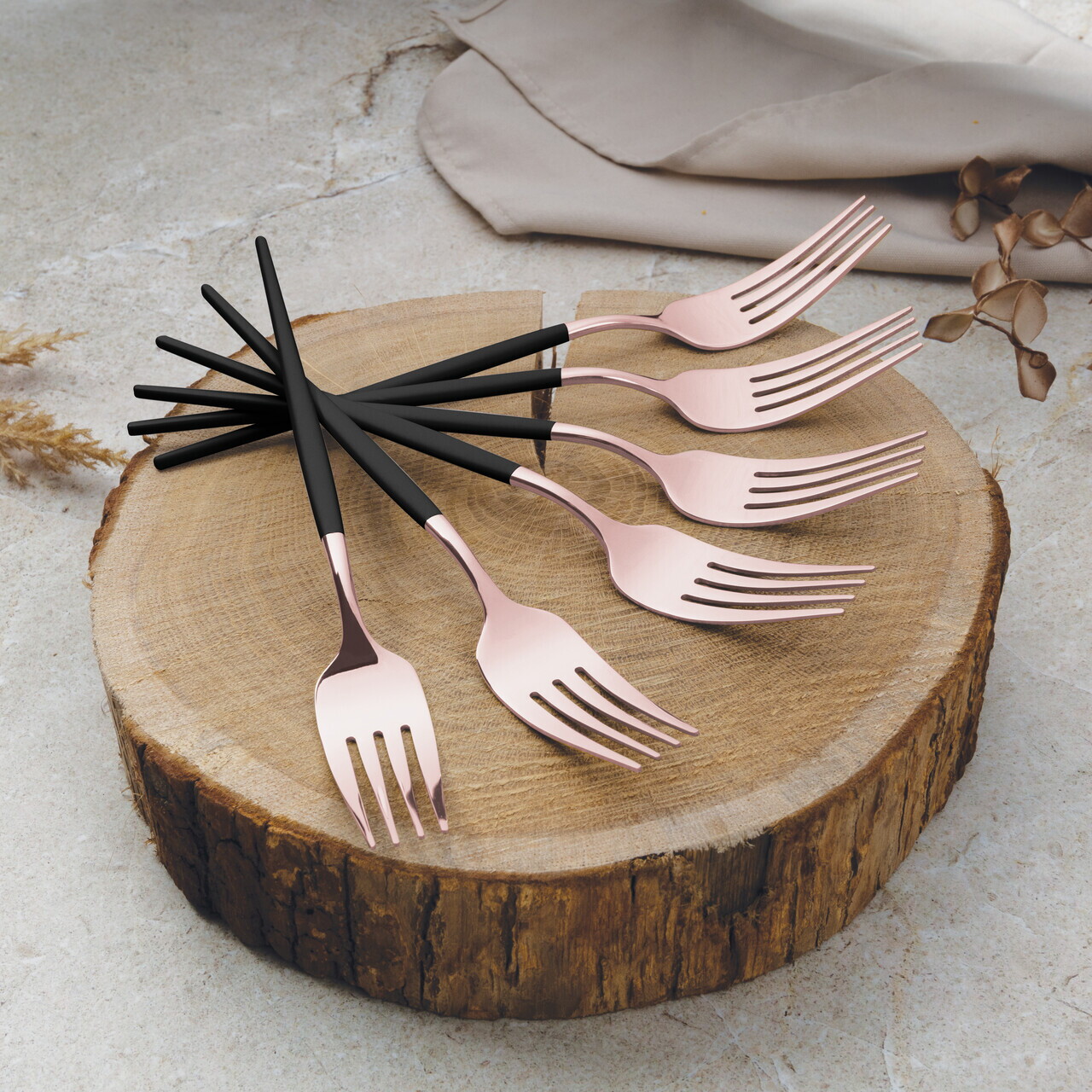 Set tacamuri 24 piese Berlinger Haus, Cutlery, inox, negru/roz - imagine 10