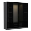 Dulap pentru haine, Minerva, Kale, 180x210x52 cm, PAL, Antracit / Negru
