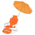 Set scaun cu parasolar si geanta frigorifica pentru copii, Kids Beach,  L.37 l.28 H.45, portocaliu