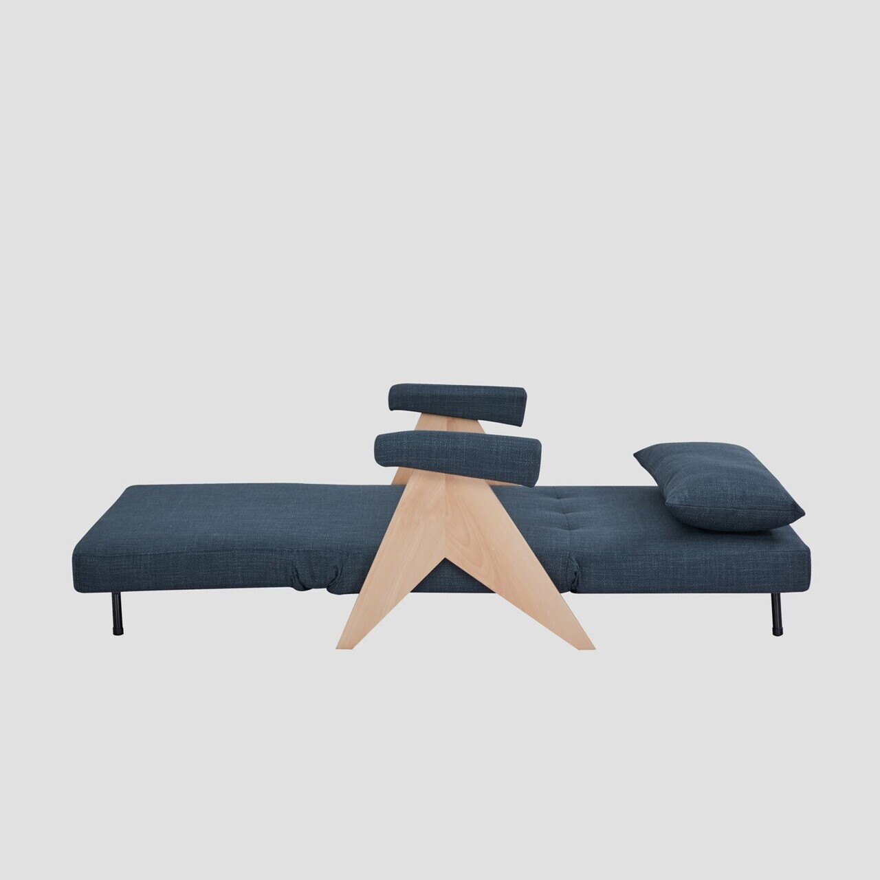 Canapea extensibila 1 loc Calore, Homla, 117x90x82 cm, lemn/poliester, albastru inchis - view 7