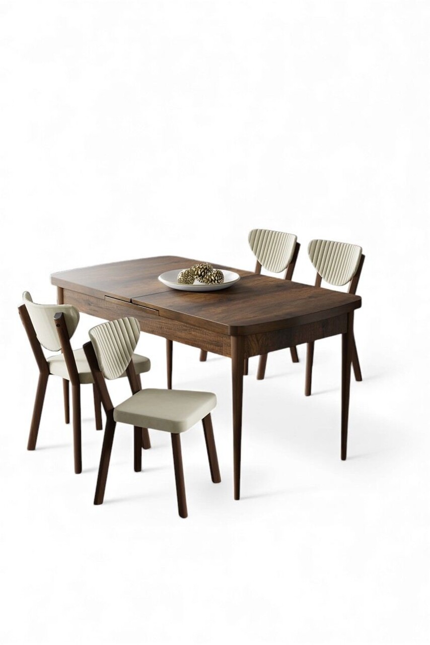 Set masa extensibila si scaune, Hanah Home, Exve, Baroc / Crem - view 2