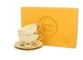 Set 2 cesti espresso cu farfurie Butterfly, Duo, 125 ml, portelan, multicolor