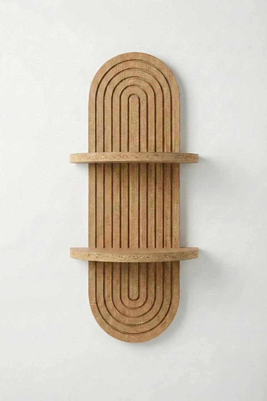Raft de perete, Hanah Home, Artmtkwll2, 20x70x13 cm, Wenge - view 6