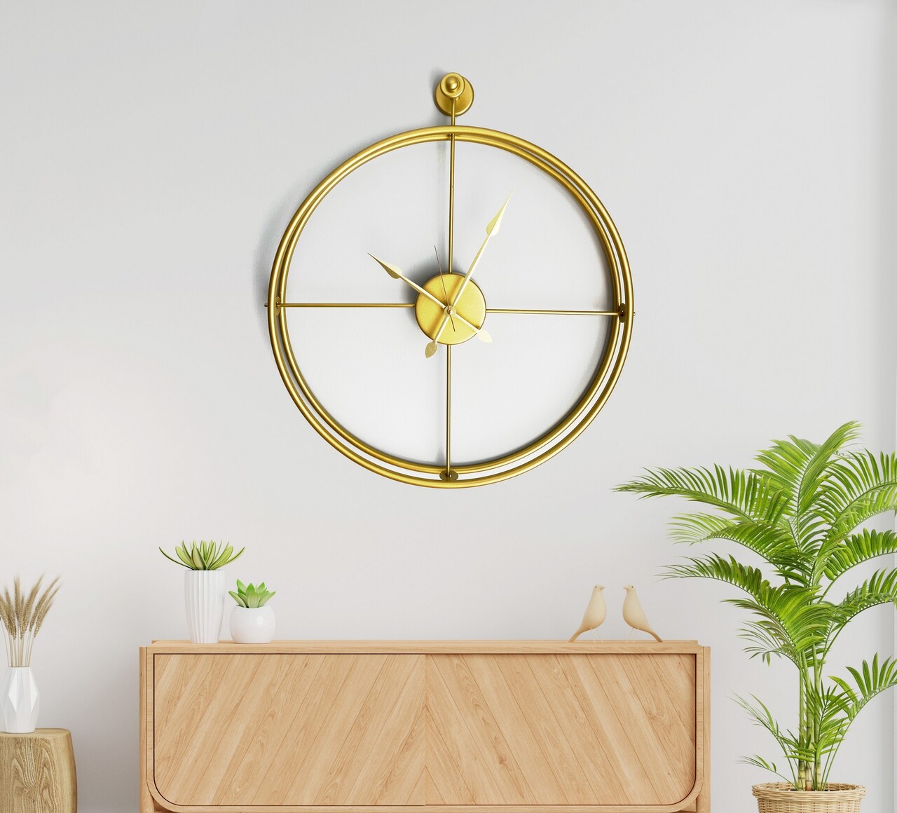 Ceas de perete, Mclock-00107, Lățime: 58 cm Înălțime: 68 cm Adâncime: 7 cm, Auriu - view 3